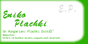 eniko plachki business card